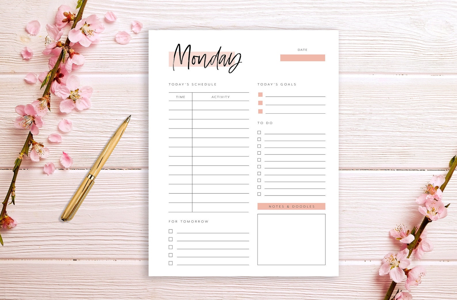 Daily Planner Printable Bundle Productivity Planner | Etsy