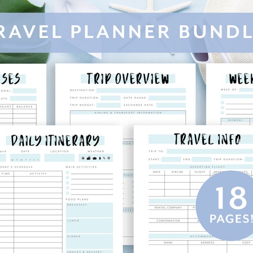 Travel Planner Printable Vacation Planner Bundle Trip - Etsy
