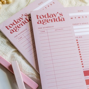 Notizblock für die tägliche Agenda, To-Do Liste, täglicher Planer, Arbeitsplaner, Geschenk für Mitarbeiter, Geschenk für Chef, Schulplaner, täglicher Stundenplan Bild 5
