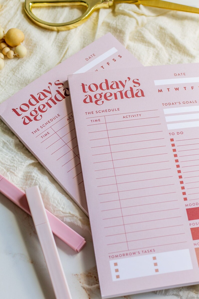 Notizblock für die tägliche Agenda, To-Do Liste, täglicher Planer, Arbeitsplaner, Geschenk für Mitarbeiter, Geschenk für Chef, Schulplaner, täglicher Stundenplan Bild 5