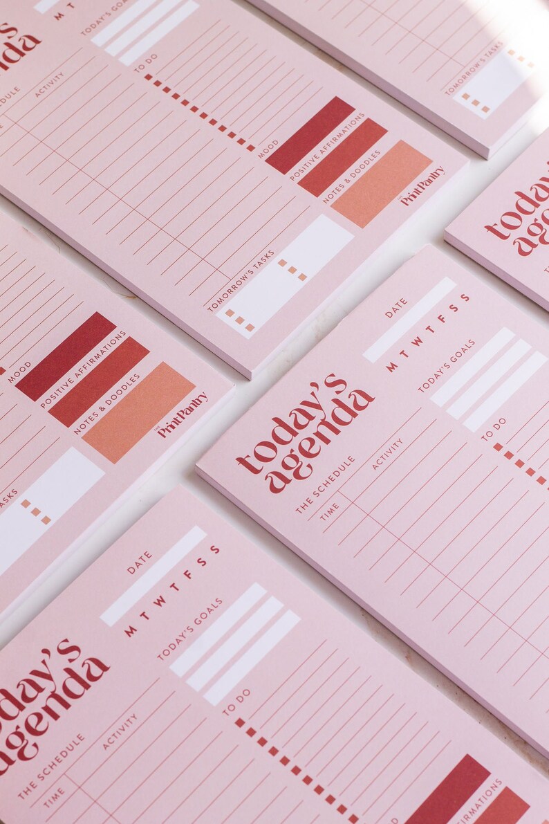 Notizblock für die tägliche Agenda, To-Do Liste, täglicher Planer, Arbeitsplaner, Geschenk für Mitarbeiter, Geschenk für Chef, Schulplaner, täglicher Stundenplan Bild 2