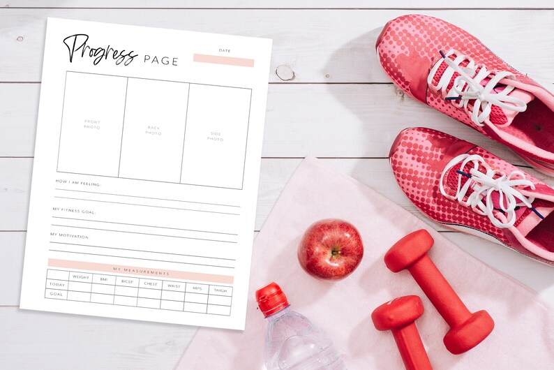 Fitness Progress Planner Pages Workout Progress Tracker Etsy