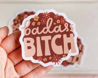 Pegatina Badass Bitch, Pegatina Badass Mom, Pegatinas de empoderamiento de las mujeres, Pegatina feminista, Pegatinas de poder femenino, Pegatinas de aliento, Citas