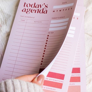 Notizblock für die tägliche Agenda, To-Do Liste, täglicher Planer, Arbeitsplaner, Geschenk für Mitarbeiter, Geschenk für Chef, Schulplaner, täglicher Stundenplan Bild 3