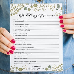 Wedding Trivia Game, Bridal Shower Printable Games, Bride and Groom ...