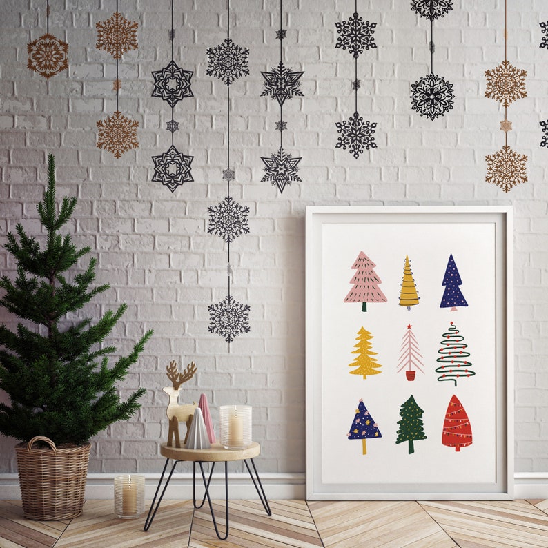 Printable Christmas Wall Art Christmas Tree Wall Art Holiday Etsy