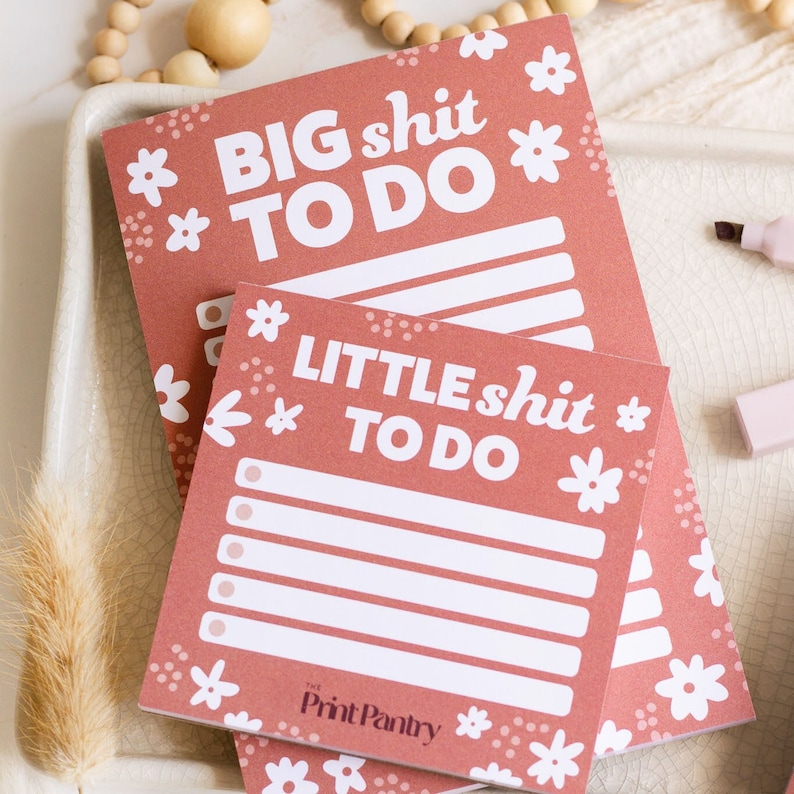 Shit To Do Notepad Bundle, Floral Notepads, Shit List Notepads, Coworker Gifts, Work To Do List, Work Organization Notepad, Funny Notepads image 1