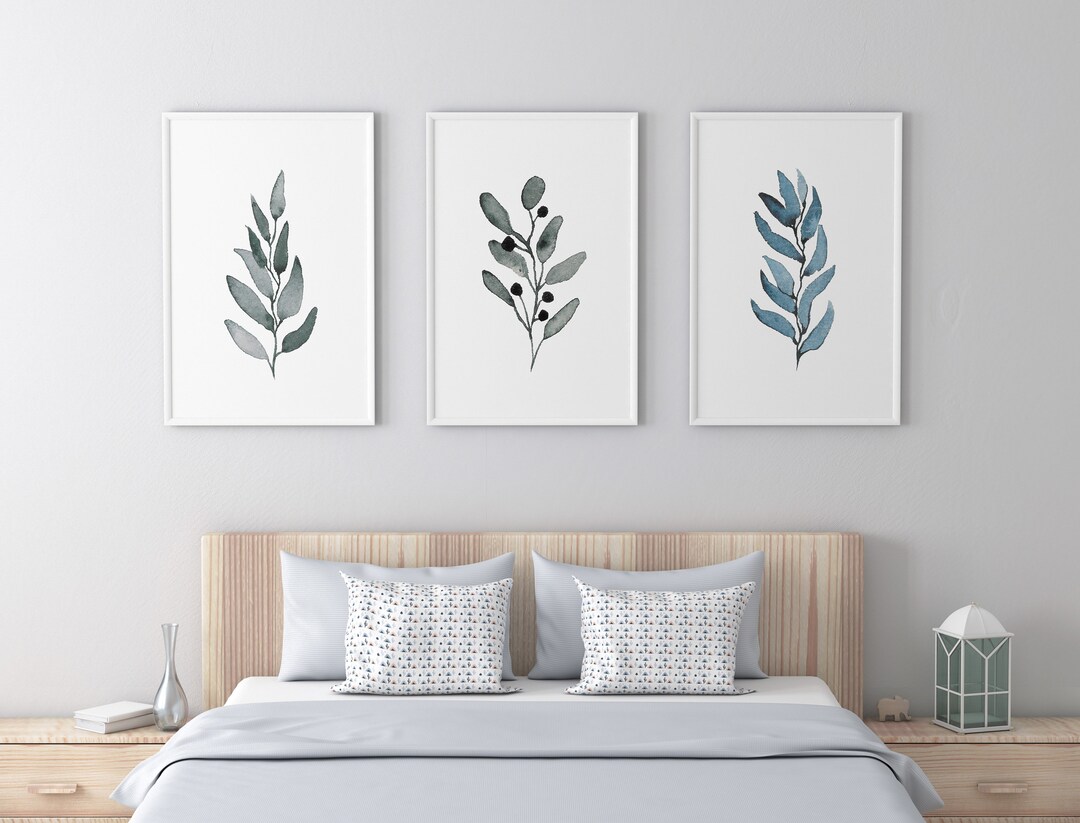 Set of 3 Prints, Printable Wall Art Set, Botanical Watercolor Prints ...