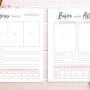 Fitness Progress Planner Pages, Workout Progress Tracker, Exercise Planner, Fitness Planner Printable, Planner Insert, A4,A5, USLetter