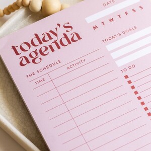 Notizblock für die tägliche Agenda, To-Do Liste, täglicher Planer, Arbeitsplaner, Geschenk für Mitarbeiter, Geschenk für Chef, Schulplaner, täglicher Stundenplan Bild 7