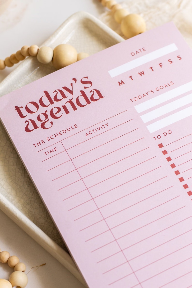 Notizblock für die tägliche Agenda, To-Do Liste, täglicher Planer, Arbeitsplaner, Geschenk für Mitarbeiter, Geschenk für Chef, Schulplaner, täglicher Stundenplan Bild 7