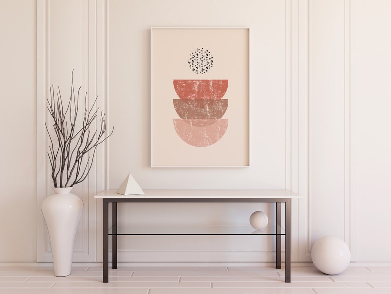 Abstract Art Print, Mid Century Modern Art Print, Geometric Printable ...