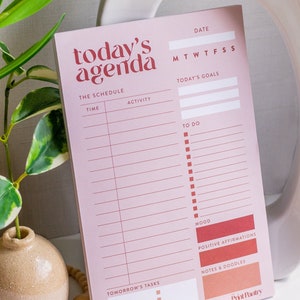 Notizblock für die tägliche Agenda, To-Do Liste, täglicher Planer, Arbeitsplaner, Geschenk für Mitarbeiter, Geschenk für Chef, Schulplaner, täglicher Stundenplan Bild 6