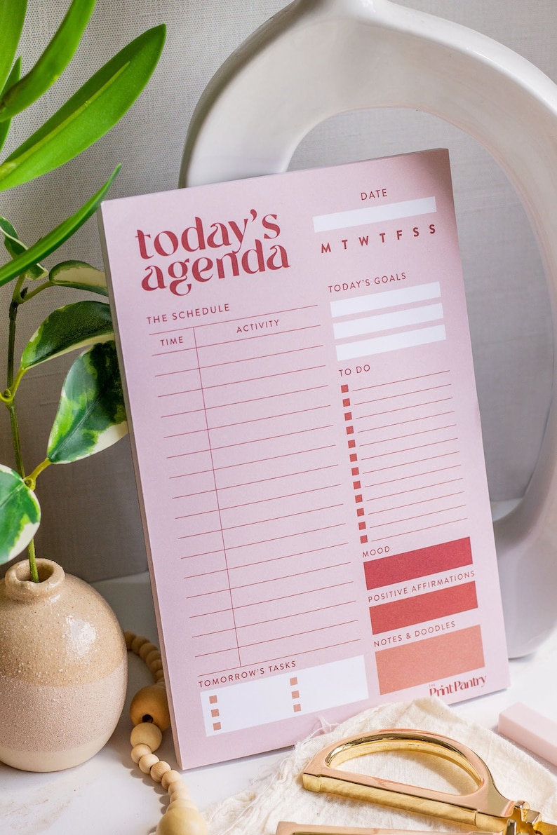 Notizblock für die tägliche Agenda, To-Do Liste, täglicher Planer, Arbeitsplaner, Geschenk für Mitarbeiter, Geschenk für Chef, Schulplaner, täglicher Stundenplan Bild 6