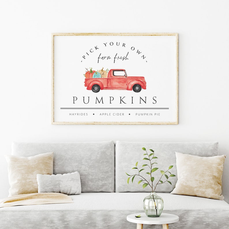 Watercolor Pumpkin Printable Art, Halloween Art Print, Fall Printable Art, Thanksgiving Decor, Fall Wall Art, Printable Wall Art, Rustic Art image 3