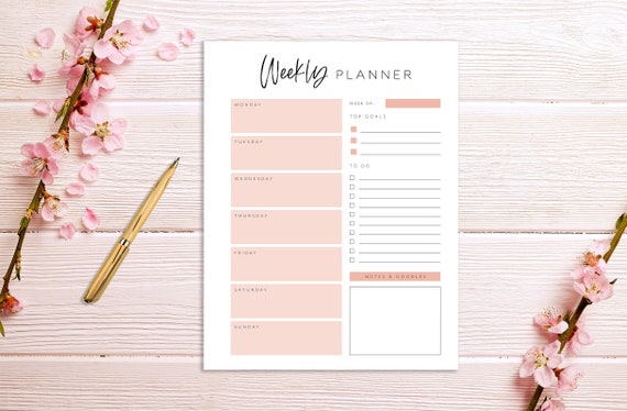 Weekly Planner Printable, Weekly Planner, Productivity Planner, Printable Planner Template, Work Planner, Planner Insert, A4, A5, US Letter