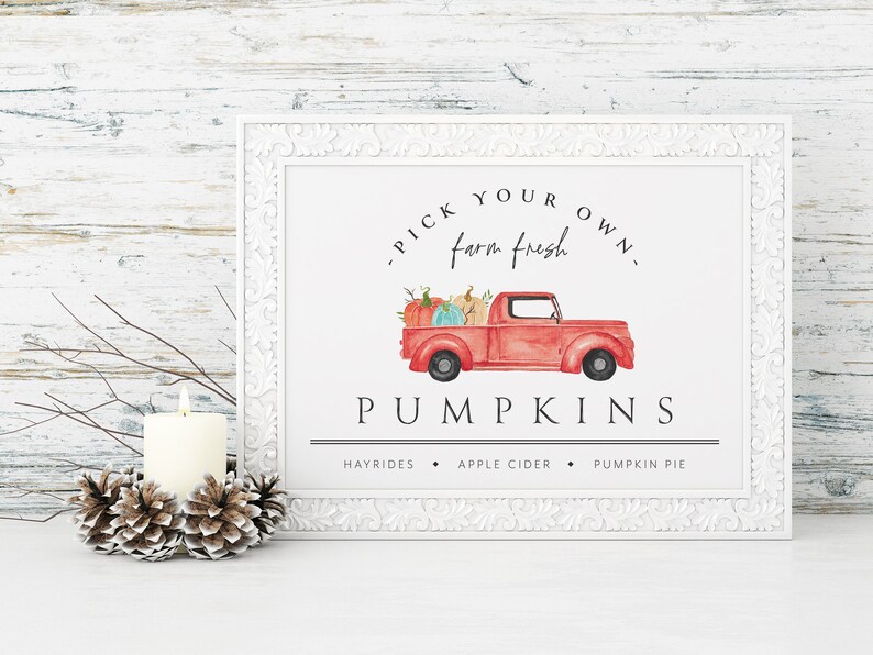 Watercolor Pumpkin Printable Art, Halloween Art Print, Fall Printable Art, Thanksgiving Decor, Fall Wall Art, Printable Wall Art, Rustic Art image 6