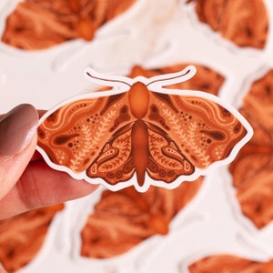 Moth Sticker, Butterfly Sticker, Vinyl Sticker,  3&quot; x 1.5&quot;, Floral Sticker, Waterproof Sticker, Water Bottle Sticker, Laptop Stickers