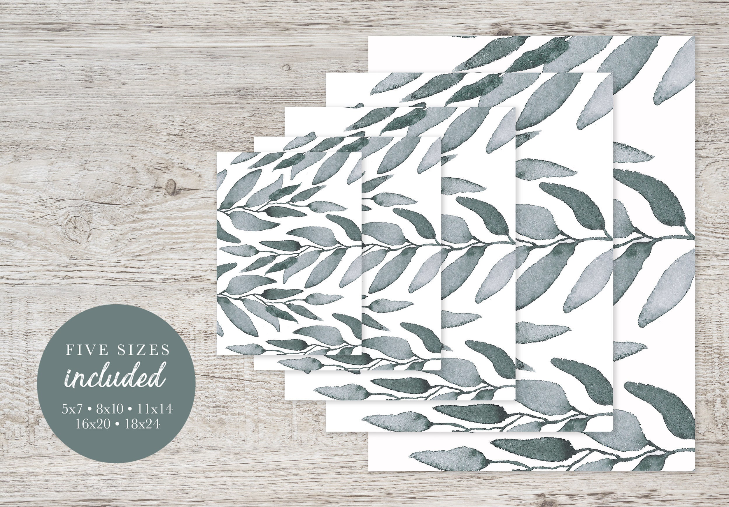 Set of 3 Prints, Printable Wall Art Set, Botanical Watercolor Prints ...