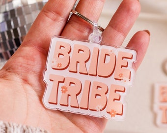 Bride Tribe Keychain, Wristlet Keychain, Lanyard Charm, Bride Tribe Gifts, Bridesmaid Gifts, Bridesmaid Proposal, Bridesmaid Keychain