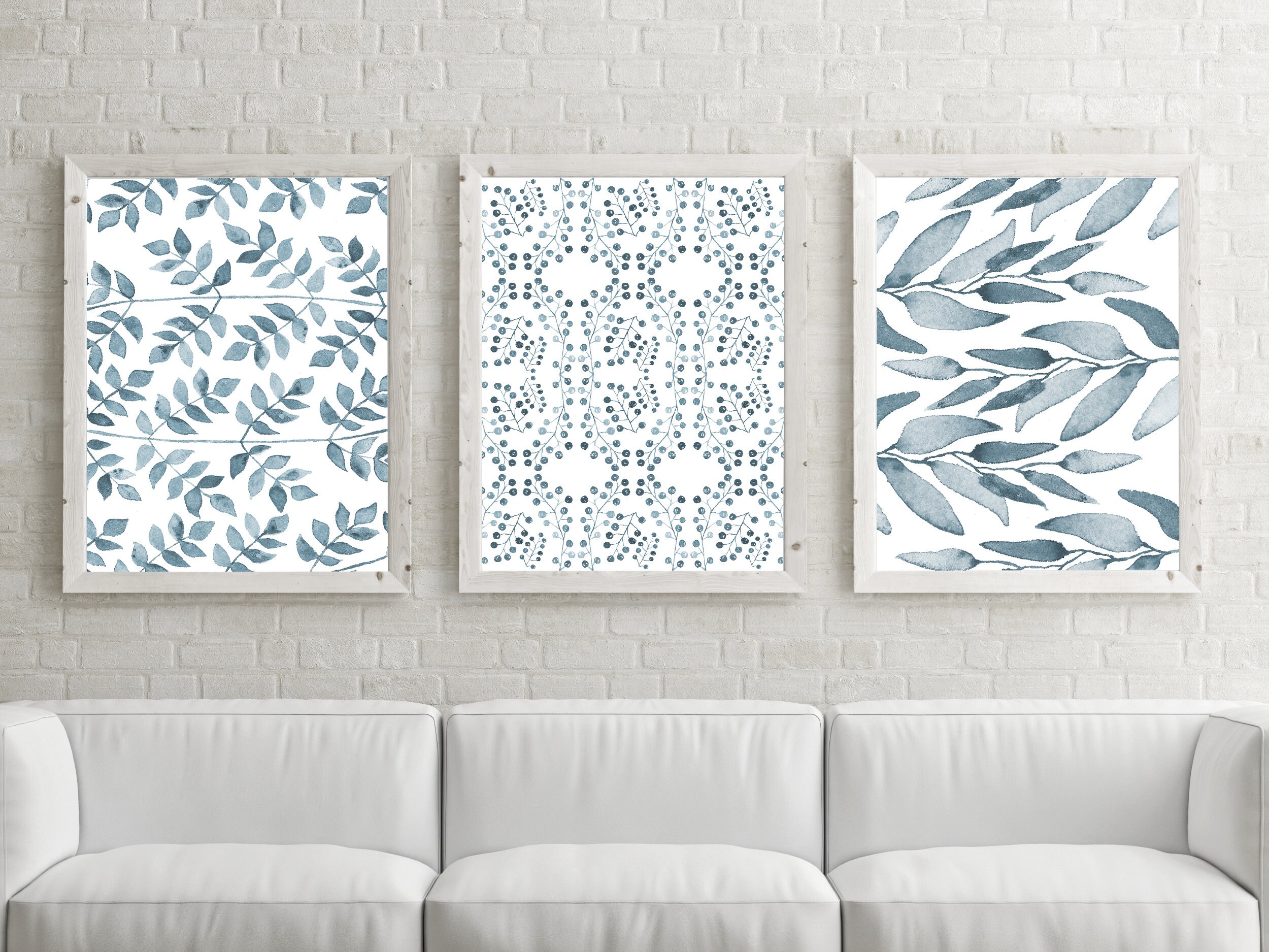Set of 3 Prints, Printable Wall Art Set, Botanical Watercolor Prints ...