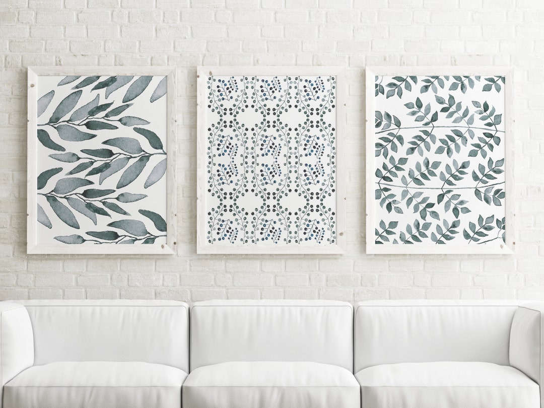 Set of 3 Prints, Printable Wall Art Set, Botanical Watercolor Prints ...