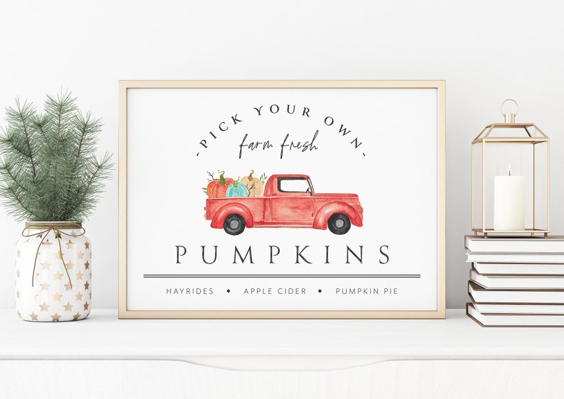 Watercolor Pumpkin Printable Art, Halloween Art Print, Fall Printable Art, Thanksgiving Decor, Fall Wall Art, Printable Wall Art, Rustic Art image 2