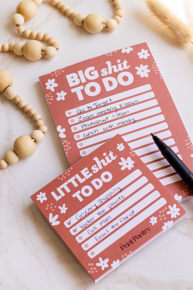 Shit To Do Notepad Bundle, Floral Notepads, Shit List Notepads, Coworker Gifts, Work To Do List, Work Organization Notepad, Funny Notepads image 2