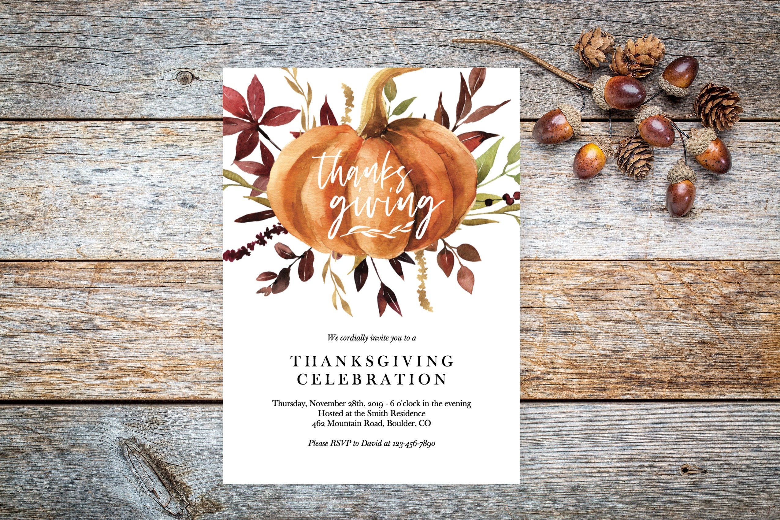 Thanksgiving Invitation Template Printable Thanksgiving - Etsy Australia