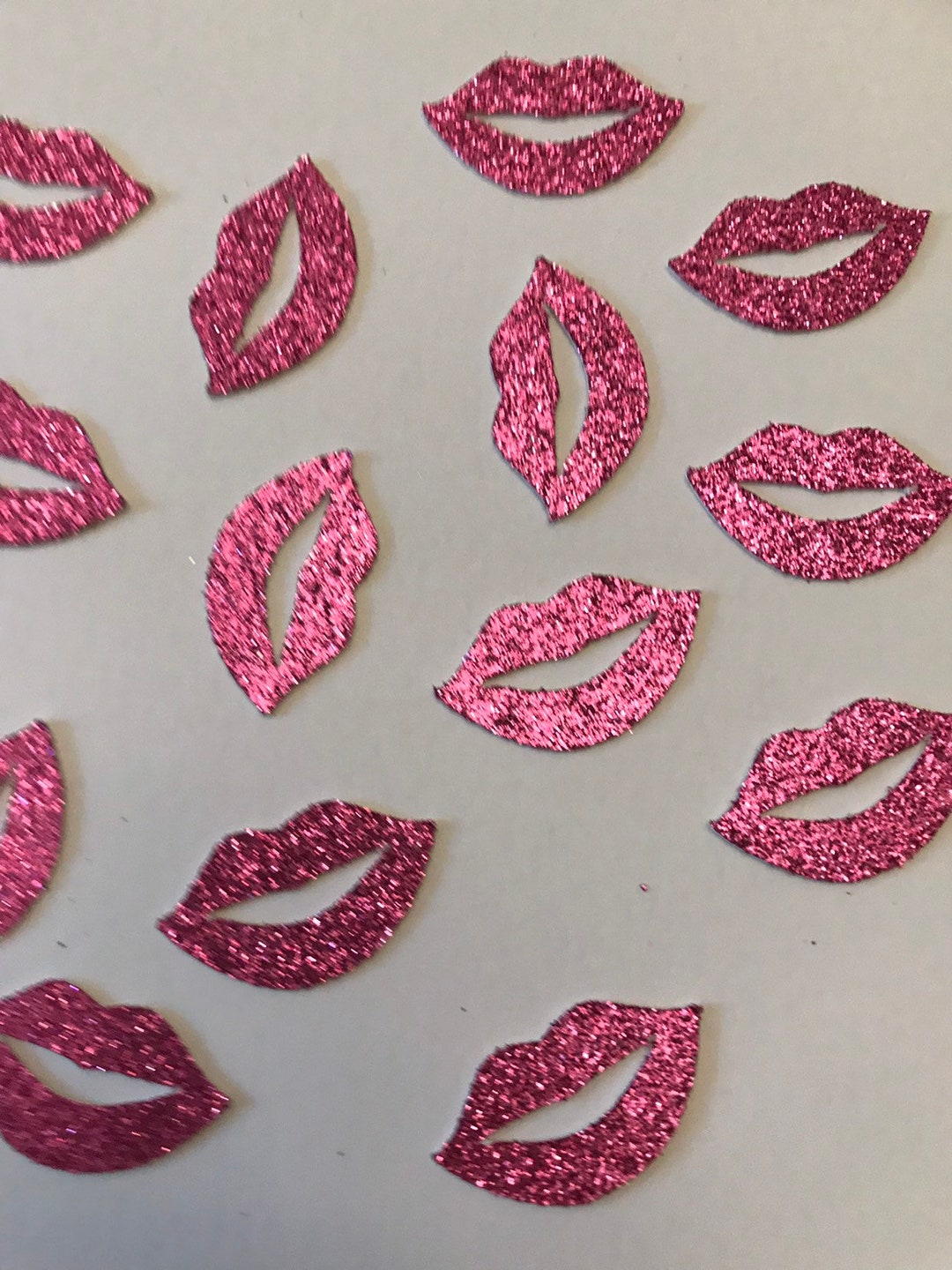 Lip Pink Glitter Confetti, Kiss Confetti, Glitter Lip Confetti, Pink