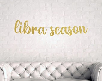 Big Libra Energy Banner – Glitzer Geburtstagsbanner Für Sternzeichen Waage