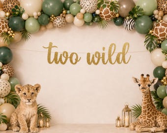 Two Wild Birthday Banner, Second Birthday, Two Wild Birthday Decorations, 2nd Birthday Banner, 2nd Birthday, Two Wild Banner