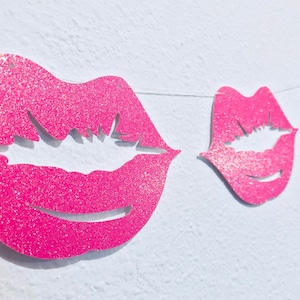 Lips Banner, Bachelorette Party, Bridal Shower, Bride To Be, Party Banner, Glitter Party Banner, Bach Party, Makeup Party Decorations