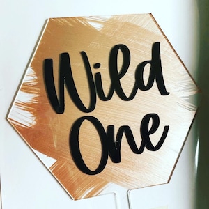 Custom Acrylic Cake Topper, Hexagon Cake Topper, Personalized Cake Topper, Birthday Cake Topper, Wedding Topper, Custom Party Cake Topper