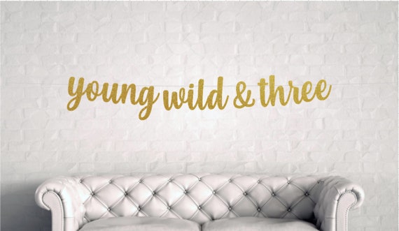 Young Wild and Three Birthday, Young Wild and Three banner, 3rd Birthday decor, Safari Birthday, Safari Themed Party, Custom Banner