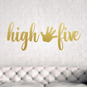DIY 5th Birthday Banner, High Five Banner, Happy 5th Birthday Banner, 5th Birthday Party Decor, 5th Birthday Party, Glitter Banners