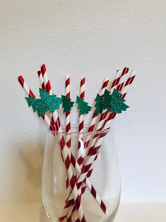 24 Pieces Christmas Straws Reusable Plastic Straws Colorful Xmas Drinking  Straws for Christmas Theme Party Favors Decorations