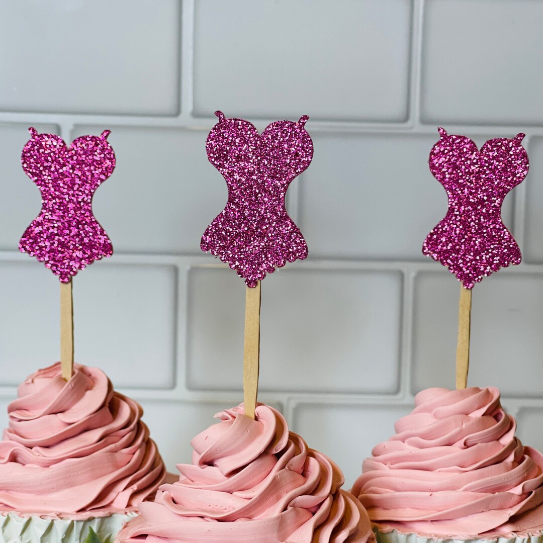 Bachelorette Cupcake Toppers, Bachelorette Party Decor, Last Fling Decor, Lingerie Cupcake
