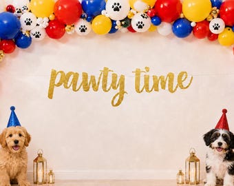Glitter Pawty Banner: Pet Birthday Party Decoration