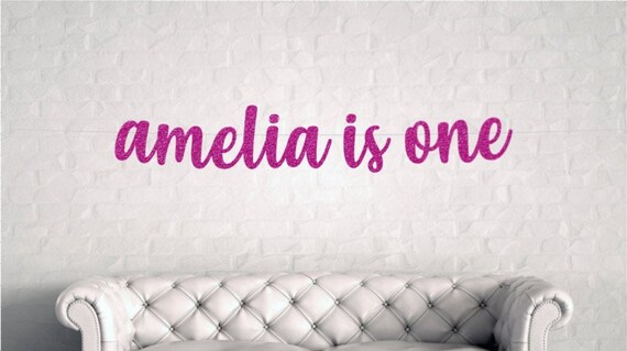 First Birthday Banner, One year old banner, 1st Birthday Banner, Turning One sign, Personalized Bunting Custom Banner, Glitter Banner