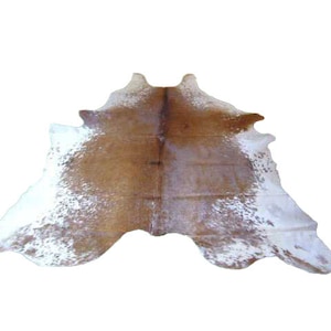 Real cowhide carpet with hair Handpicked Unique Brown White Natural 2510 Size 194 x 226 cm You get the coat EXACTLY as pictured