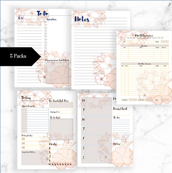 PRINTABLE Planner Insert Bundle/ Monthly Budget Weekly - Etsy