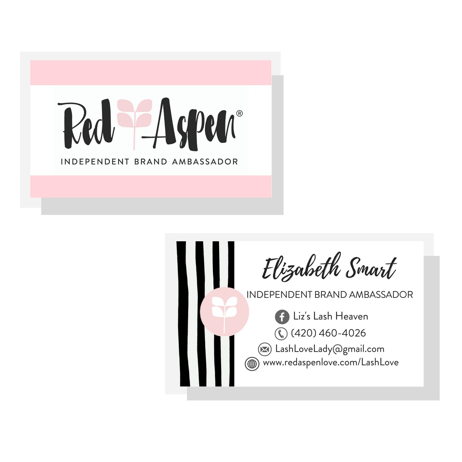 PERSONALIZED Red Aspen Business Cards Lashes & Dashes Red Etsy