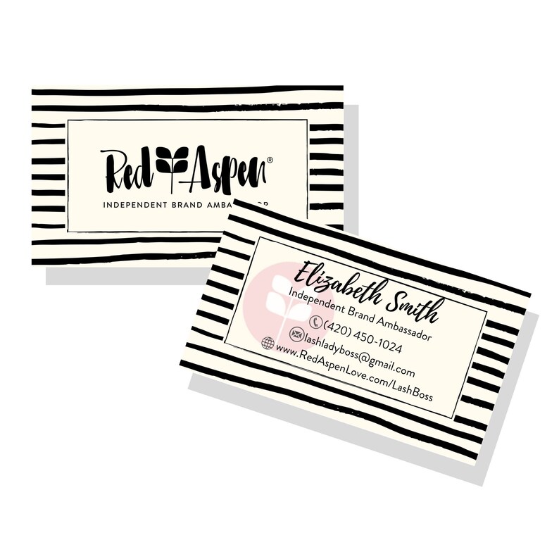 PERSONALIZED Red Aspen Business Cards Lashes & Dashes Red Etsy UK