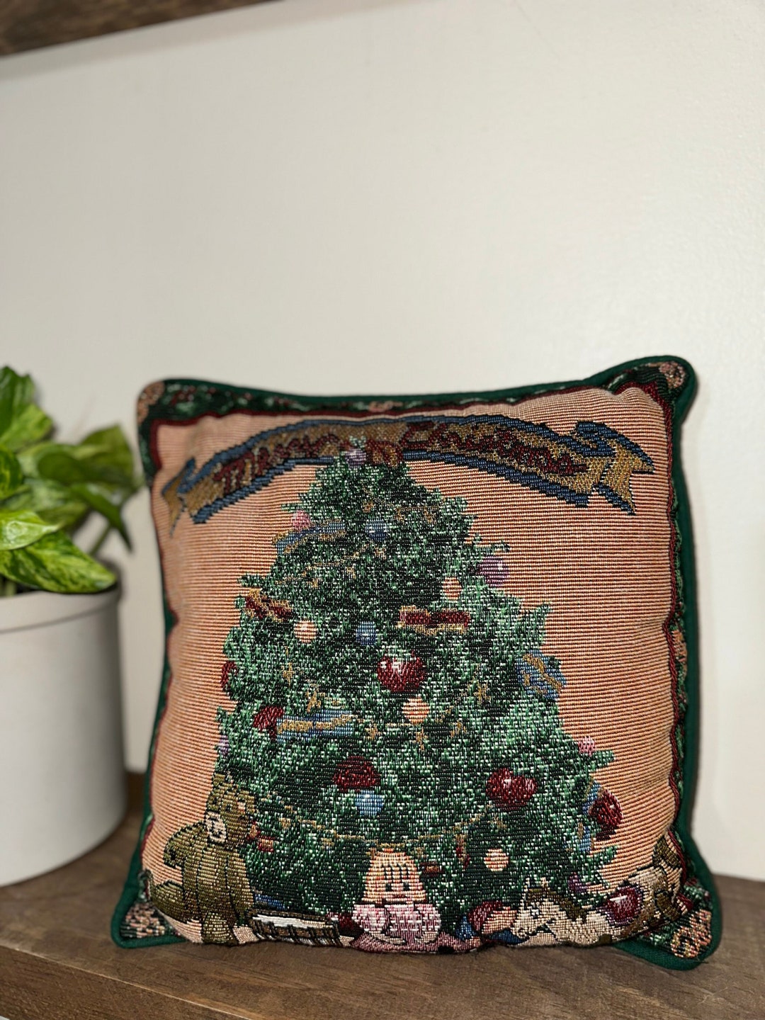 Vintage Christmas Throw Pillows Etsy