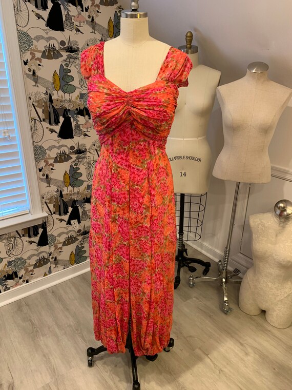 Vintage Unique Patterned Silk Split Harem Skirt//1