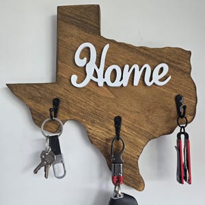 Texas shaped key holder with Home lettering