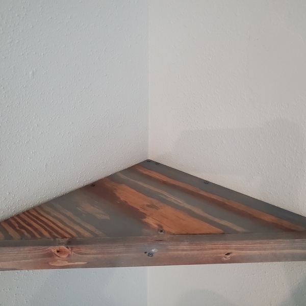 Rustic Corner Shelf Etsy