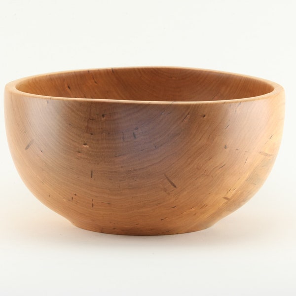 Simple rustic cherry wood bowl. Great to use as salad bowl or fruit bowl. Housewarming gift compliments any type of home decor or style.