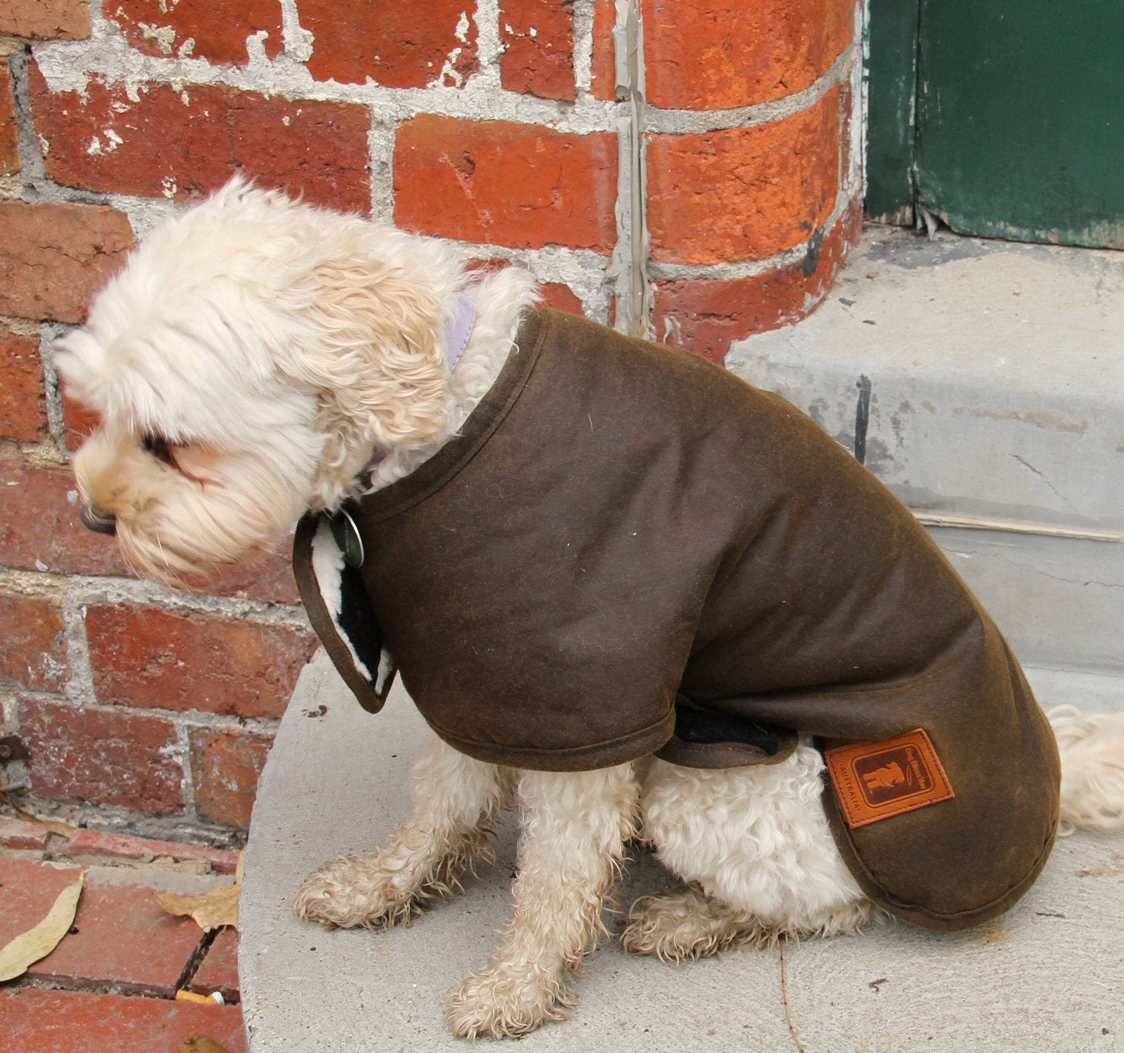 Australian Oilskin Dog Coat Sherpa Lining Size 25cm to 80cm Etsy